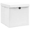 VidaXL Storage Boxes with Lid 10pcs White 32x32x32cm Fabric