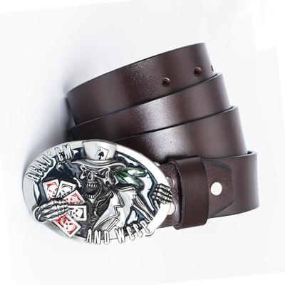 Legierungsgürtel Amerikanischer Skelett Spielkarte Modellierung Gürtel Modetrend Personalisierter Western Denim Gürtel