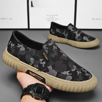 Camouflage canvas herenschoenen zomer ademende sport casual schoenen één pedaal luie schoenen oude Beijing stoffen schoenen