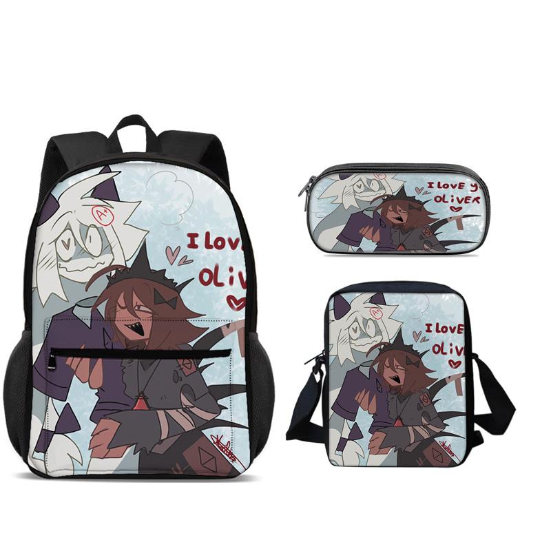 Fundamental Backpack Pen Bag Shoulder Bag 3pcs Set Versatile Large Capacity Boy and Girl School Birthday Best Gift