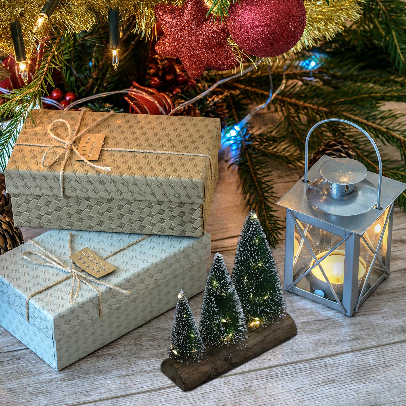 Christmas Tree Ornaments Mini Trees Table Decor Tabletop Bonsai Light Frosted Desktop Party Small other