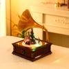 Christmas Music Box Record Player Rotating Light with Music Bar Cafe Display A Christmas Gift
