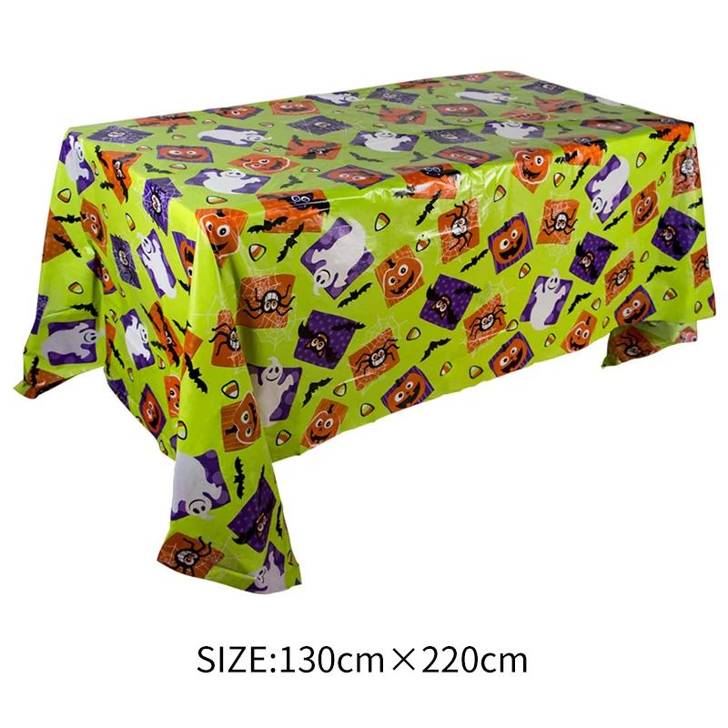Halloween Decoration Tablecloth,Disposable Pumpkin Spider Web Bat Plastic Table Cover,Halloween Party Home Table Decor