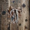 12Pcs/Set Creative Christmas Bow Decoration Ribbon Elegant Christmas Tree Topper Handmade DIY Bowknot Pearl Hanging Pendant