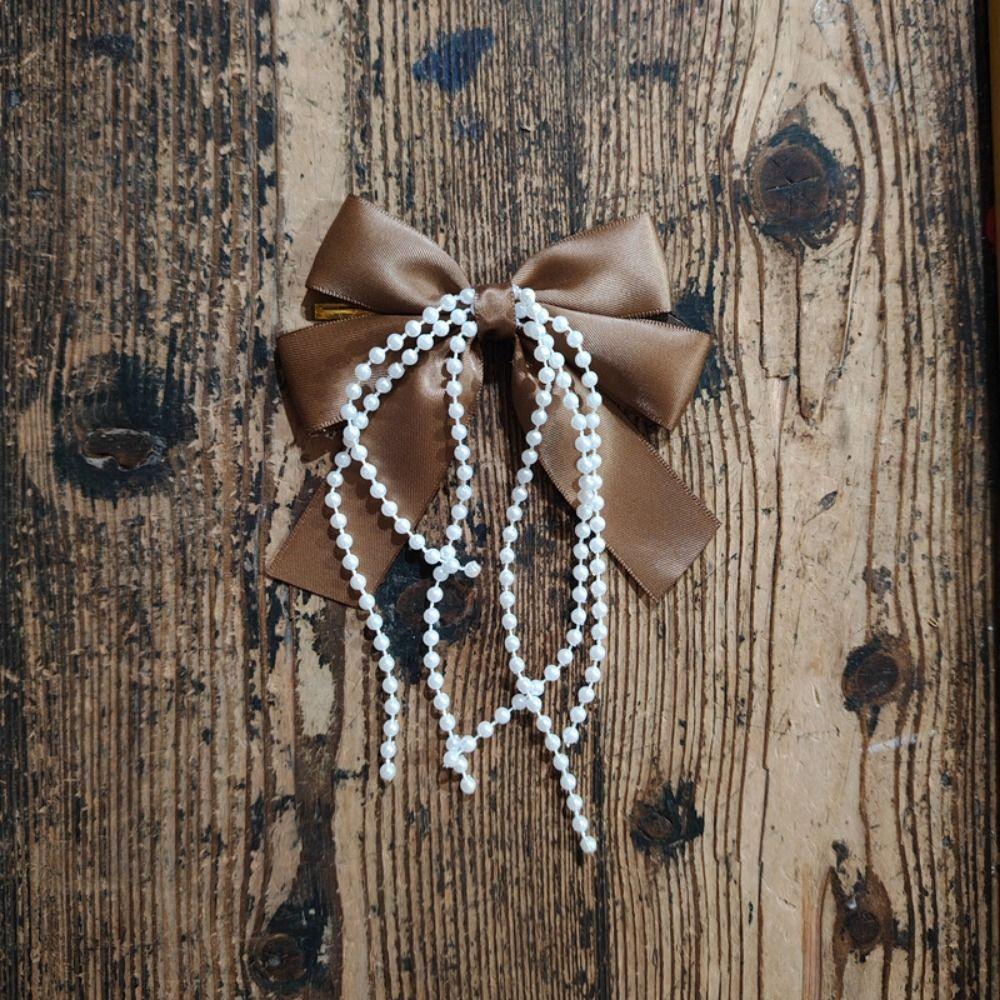 12Pcs/Set Creative Christmas Bow Decoration Ribbon Elegant Christmas Tree Topper Handmade DIY Bowknot Pearl Hanging Pendant