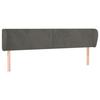 Tête de lit - Maison Exclusive - Gris foncé - Velours doux - 203 x 23 x 78/88 cm