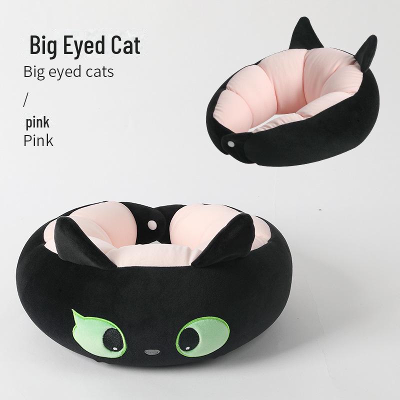 Polštář na krk ve tvaru U s kapucí řady Black Cat do kanceláře i na cesty