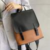 Genuine Leather Match Color Cowhide Women's Bag Simple Backpack Women's Schoolbag