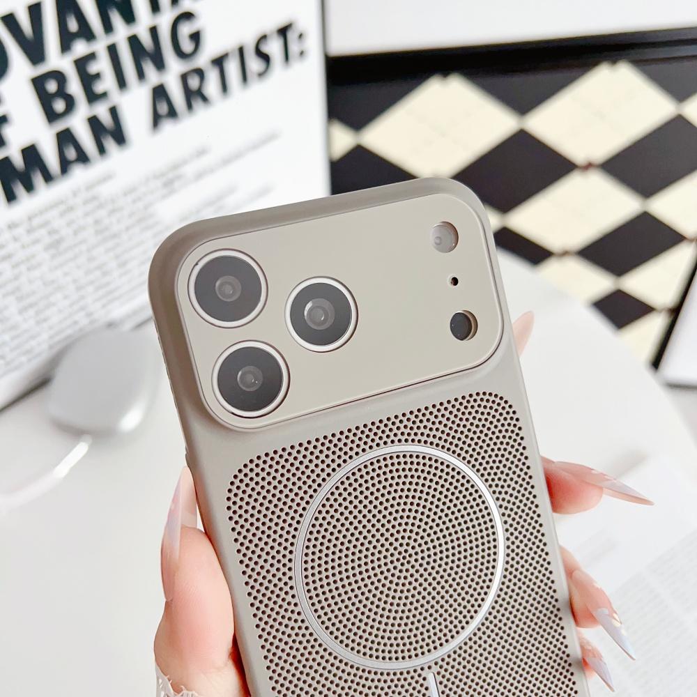 Heat Dissipation Mesh For Magsafe Phone Case For iPhone 17 Air 16 15 14 Plus 13 12 Pro Max Wireless Charge Magnetic Cover
