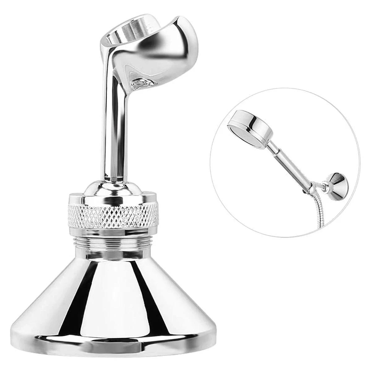 

Держатель для душевой лейки, универсальный, регулируемый, поворотный, держатель для шланга для душа, настенный, хромированная латунная фиксированная настенная основа