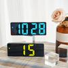 Mirror Surfaces LED Digital Alarm Clock with Alarm Dimming Date Day of Week Temperature Display for Bedroom Table Decors