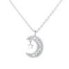 Women's Niche Star and Moon Necklace: Fashionable Full-Pave Pendant On a Short Clavicle Chain