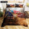 Conjunto de capa de edredom camuflado com chifres e padrão de flechas Conjunto de cama com listras Cintura camuflada Capa de edredom de microfibra King Quilt Cover
