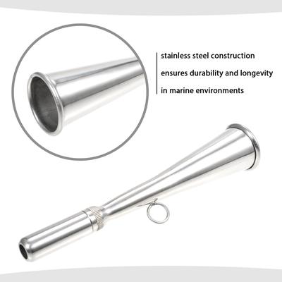 Stainless Steel Fog Horn Boat Foghorn Handheld Foghorn with Removable Mouthpiece for Yacht Marine Safety and