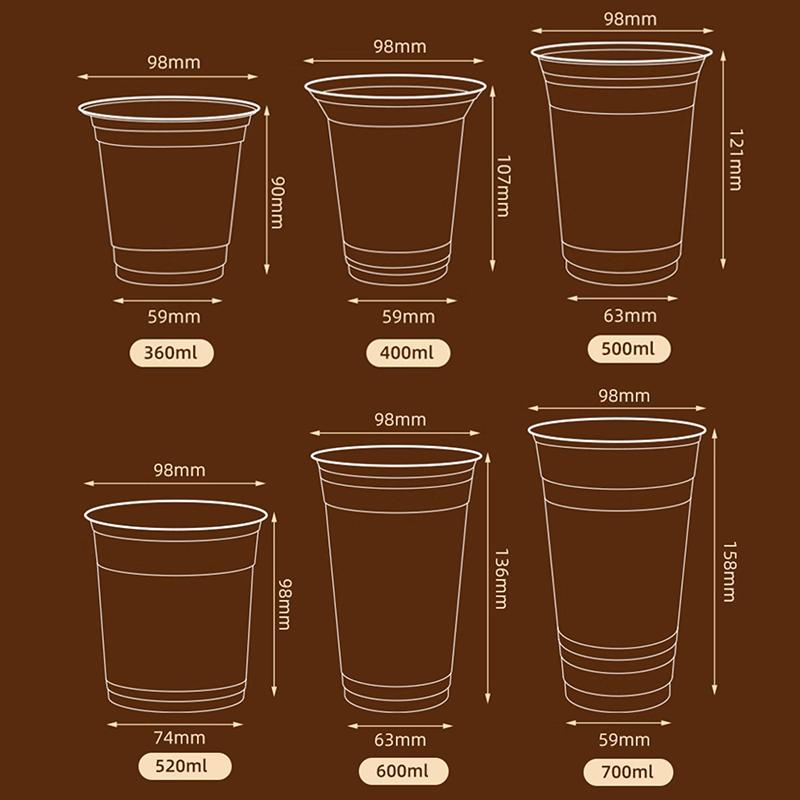 10Pcs Clear Plastic Cup With Strawless Lids Disposable Cups For Iced Coffee Or Juice Party Smoothie Milkshake Cold Drinks