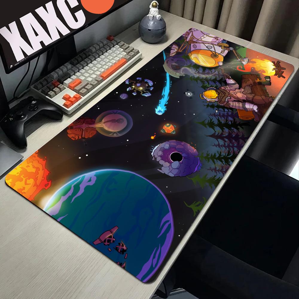 Mouse Pad Black And White Anime Keyboard Pad Laptop Outer Wilds Solar System Desk Mat PC Gaming Accessories Mousepad XXL Carpet