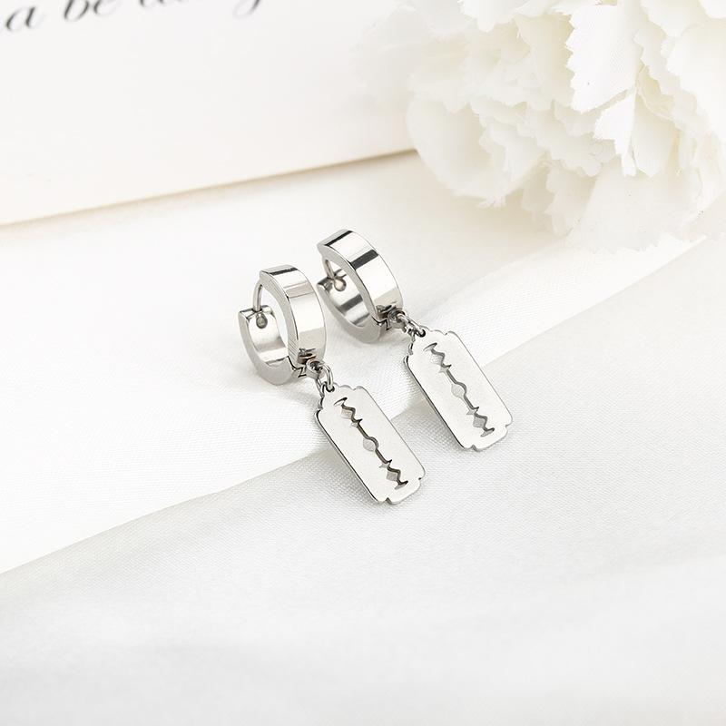 

Серьги с круглыми лезвиями из нержавеющей стали, украшения в уличном стиле в стиле хип-хоп для мужчин и женщин серебряный