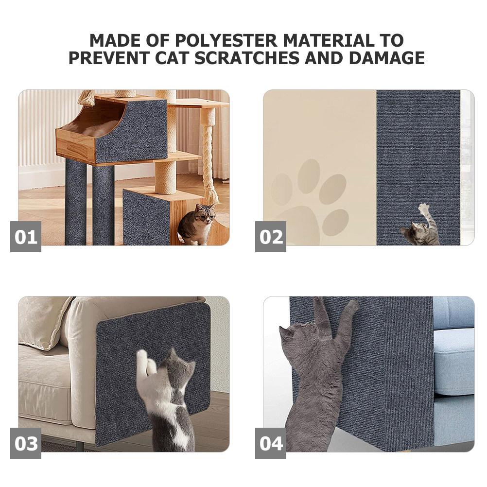 Self Adhesive Cat Scratching Mat Trimmable Gray Carpet Sofa Furniture Protector Indoor Cat Scratch Protection Speaker Box Carpet
