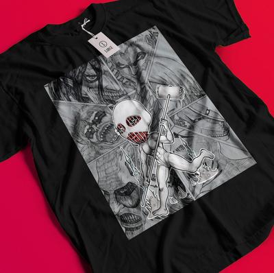 Attack On Titan Shirt Eren Mikasa Tshirt Levi T-Shirt AOT Warhammer Jaw Armin BB1372