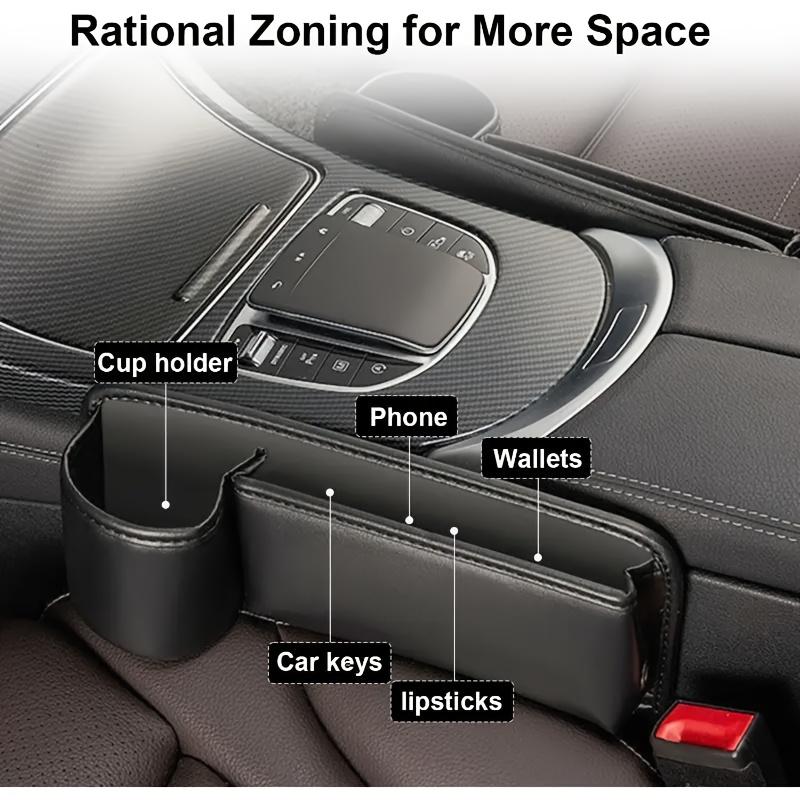 Organizzatore da Fessura per Sedile Auto Scatola Portaoggetti Tasca Multifunzione Universale Portafoglio Chiavi Carte Portabicchieri Porta Telefono Accessori Interni Auto