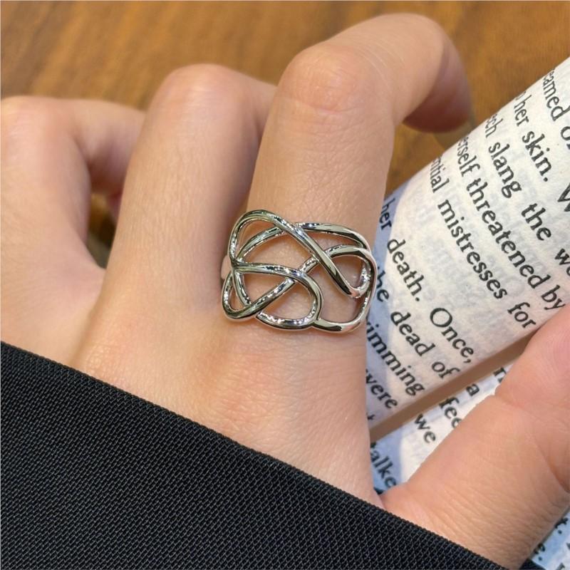 PANJBJ 925 Sterling Silver Line Hollow Ring For Women Wrap Couple Minimalist Handmade Simple Jewelry Party Gift Dropshipping