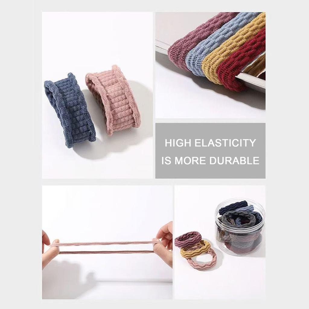 50PCS Seamless Hair Bands Simple Style High Elasticity Hair Ties Solid Color Hair Band for Women Girls No Slip Ponytail Holders