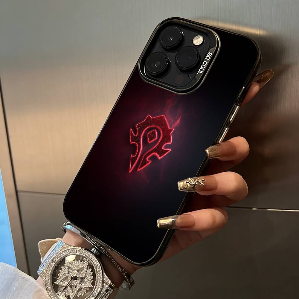 W-O-W-World- of -Warcraft Pouzdro na telefon Pro IPhone17 16 11 12 13 14 15 16 Pro Max Plus Kryt Barevné Stříbrné Funda Nárazník