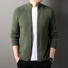 Men's Knit Zip-Up Cardigan Sweater - Casual Versatile Stand Collar Jacket for Autumn/Winter