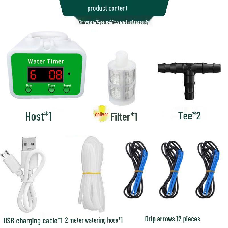 Smart Indoor High-Flow Garden Watering Timer for Plants - Drip Irrigation & Sprinkler