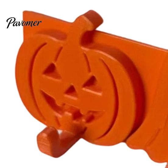 No Residue Adhesive Hook Pumpkin Ghost Key Hook, 3D Printed Halloween Wall Decor, Self Holder, Drill Hanging Orange