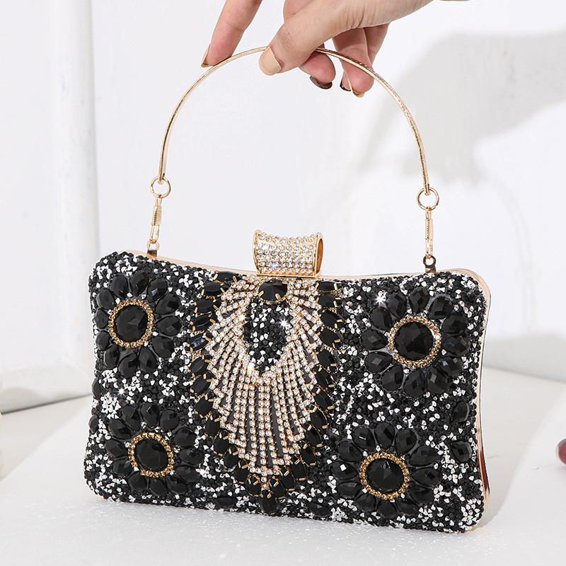 Luxe Ladies Evening Bag With Sparkling Rhinestones For Weddings And Gala Events