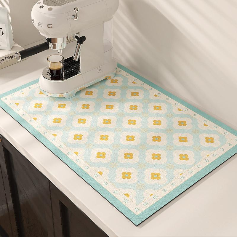 VIKAMA French Press Kaffeepad Küchenarbeitsplatte Abtropfmatte Kieselgur Saugfähige Geschirrtrockenmatte Küchenzubehör