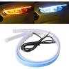 Car LED Strip Lights, 2Pcs 24 Inch Flexible LED Headlight Strips Dual Color White Turn Signal Yellow Lights Waterproof Car Daytime Running Light
