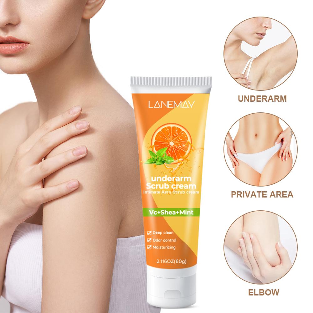 Underarm Scrub Cream-Hydrating and Exfoliating Scrub for Nourishing Essential Body Care-Suitable For All Skin Types,60g