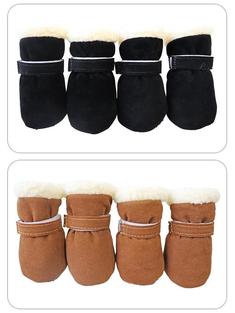 Fleece-Lined Pet Snow Boots: Soft-Soled, Non-Slip, Warm Slippers for Dogs
