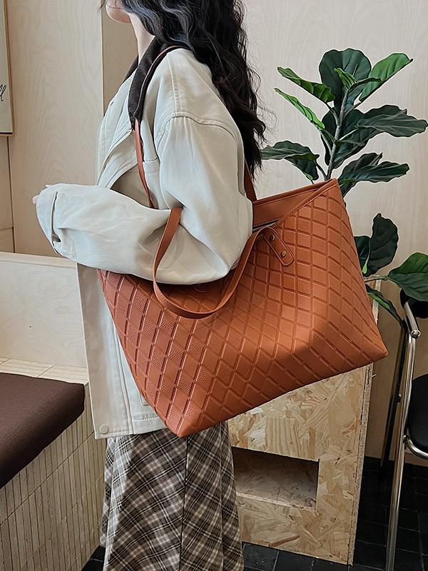 Trendy Large-Capacity Women s Handbag - Versatile Shoulder Bag for College Students 45x28x17 cm