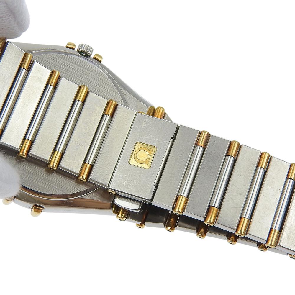 Omega Constellation Watches Date goldDial Stainless Steel Quartz Analog Display Mens Used