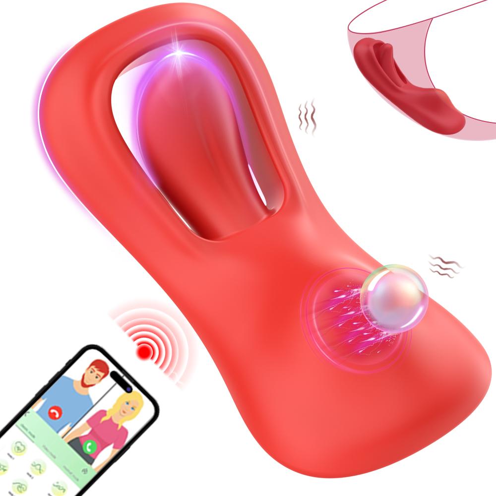 APP Control Tongue Licking Vibrator Wearable Panties G-Spot Stimulator Nipple Vagina Orgasm Pussy Blowjob Sex Toys For Women