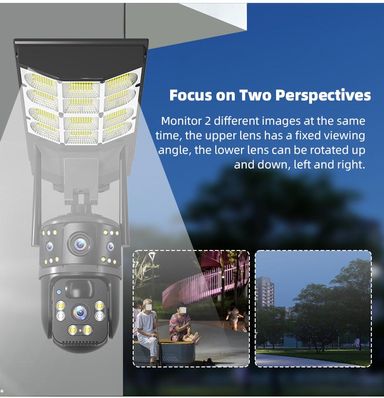 Solar-Powered 4G Outdoor Security Camera with Dual Lens, Waterproof Panoramic HD, and Full-Color Night Vision