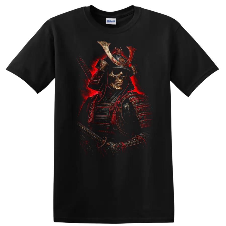 Samurai Skeleton Warrior T Shirt Epic Graphic Art Horror Theme Tee