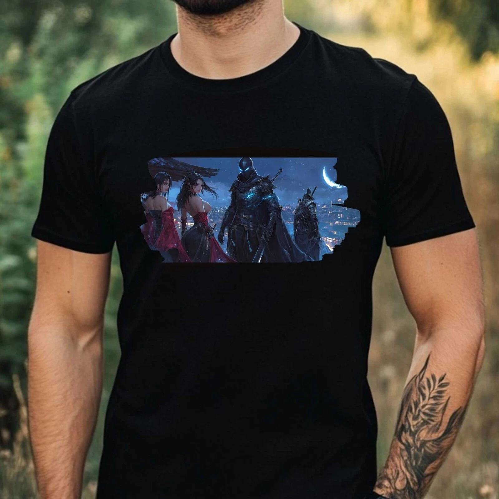 T-Shirt Herren Anime Ninja Motiv Baumwolle Größe XS bis 5XL XS