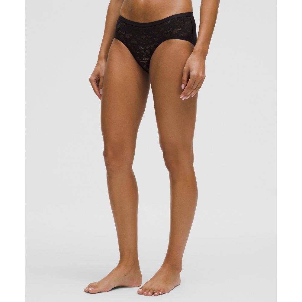 

Lululemon Lace Low Rise Logo Hipster Underwear Black XS
