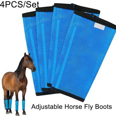 Fly Boots for Horses Set of 4, Breathable Plastic Mesh Design, Horse Supplies for Reduce Stomping, Hoof Damage & Leg Fatigue