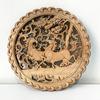 Diameter 27cm/10.8" Chinese style camphor wood carving circular decoration living room entrance background wall pendant