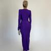 2025 Autumn Ruched Flare Sleeve Slim Fit Dress with Waist-Defining and Hip-Hugging Silhouette