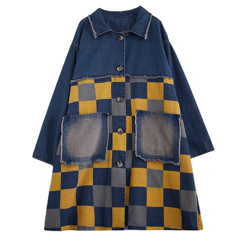 

Винтажная женская стираная осенняя повседневная свободная тонкая джинсовая удобная ветрозащитная куртка больших размеров XL синий