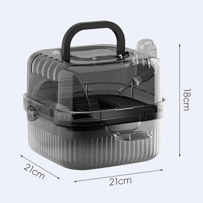 Hamster Cage Out Portable PP Semi-transparent Running Wheel Cage Large Space Hamster Cage Pet Supplies With Water Feeder Bottle