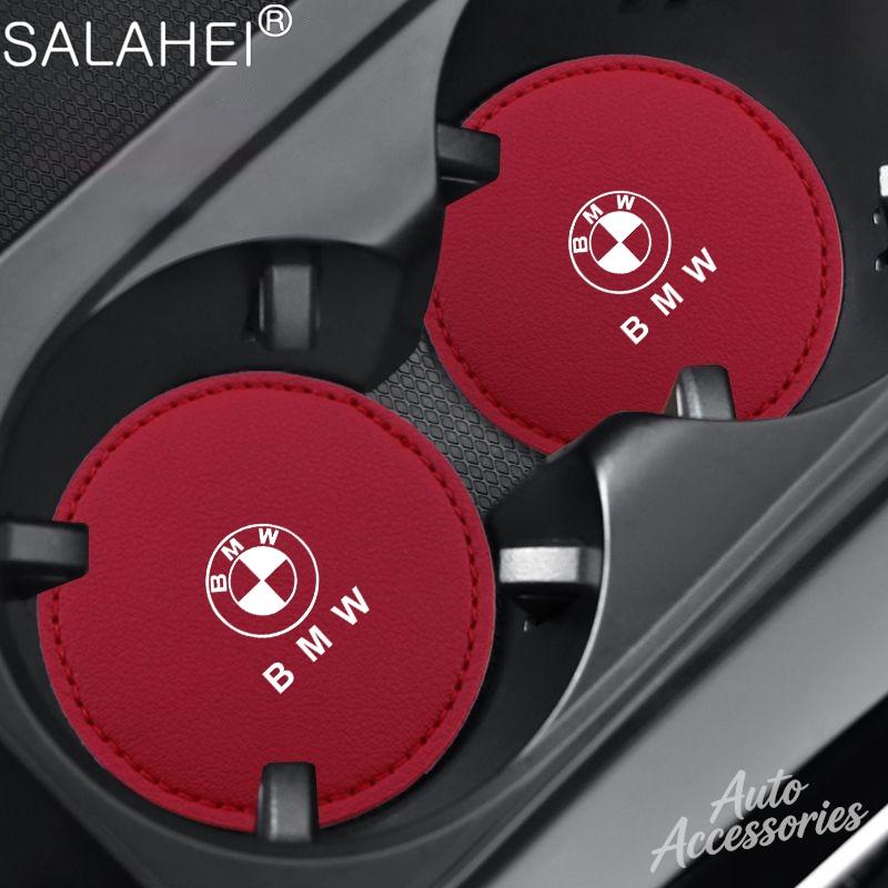 Car Logo Anti-Slip Water Cup Pad Auto Coasters Anti-skid Mat Accessories For BMW 1 3 5 7 Series X1 X3 X5 F10 F15 F16 F20 F30 F18 z4