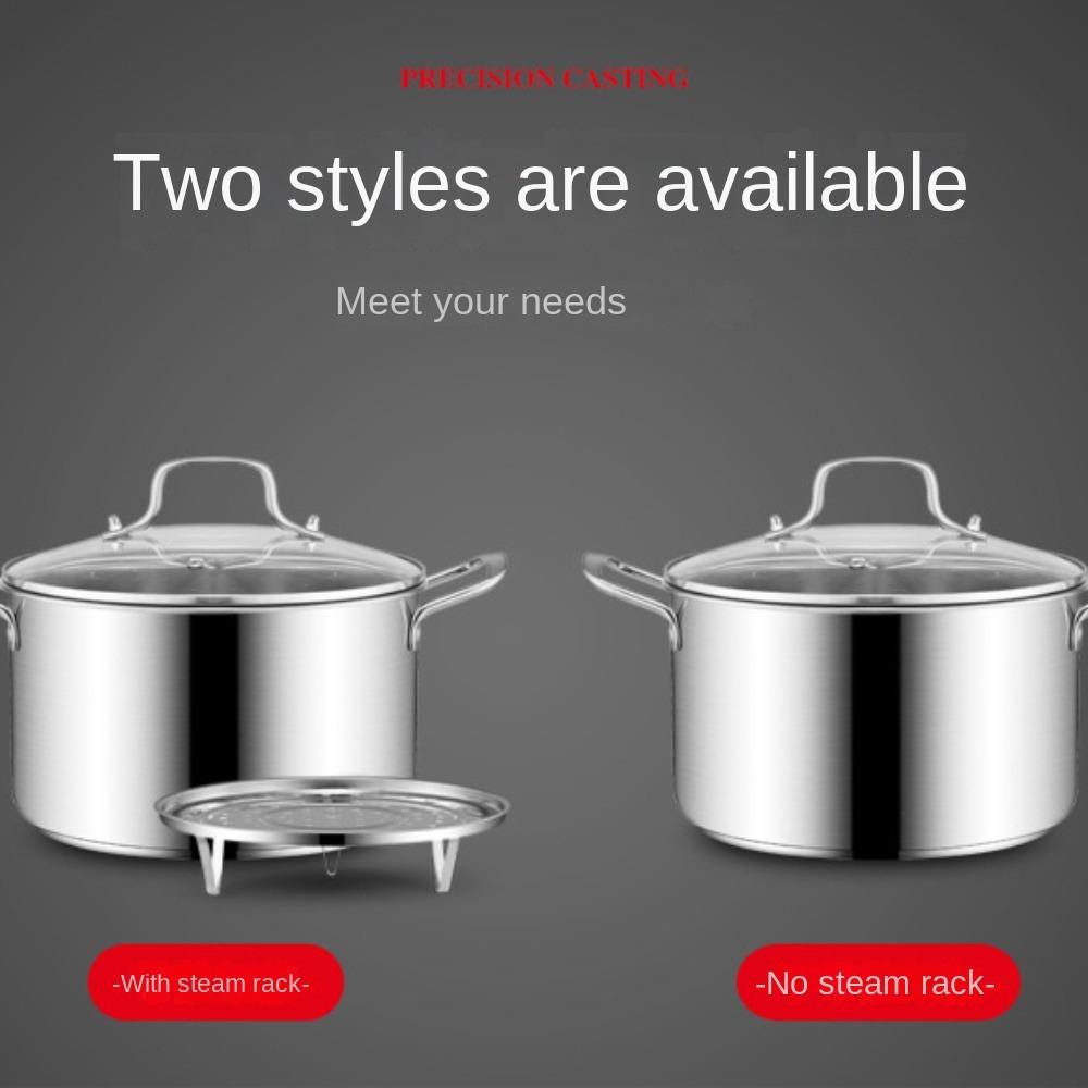 Täglich verwendbarer Suppentopf aus Edelstahl mit Deckel Vorratstopf Pfannen Küchenutensilien Suppen-Saucenpfanne