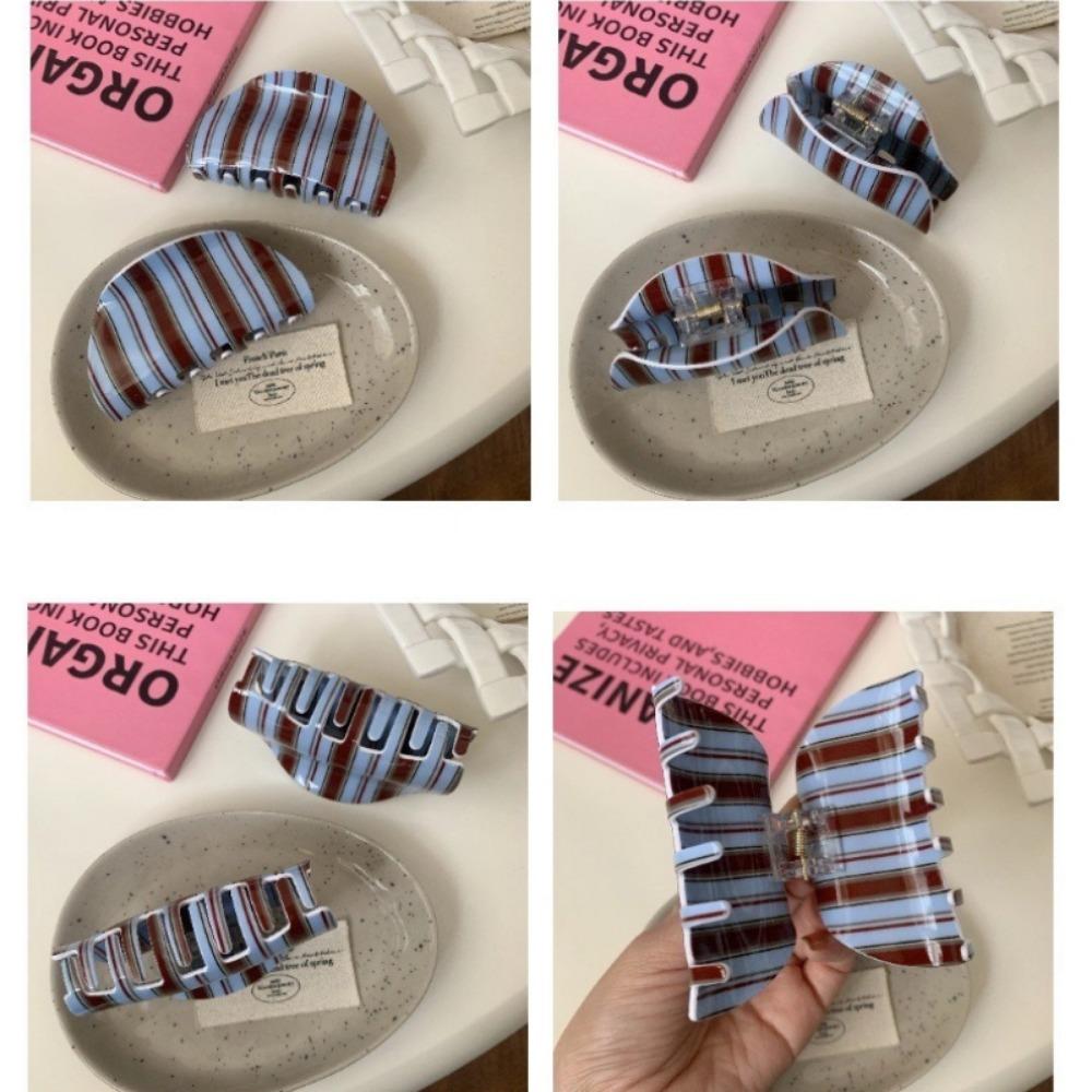 Akrylowe Klipsy do Włosów Niebieski Kawa Pasek Kolor Rekin Klamra Casual Pazur do Włosów Akcesoria do Włosów